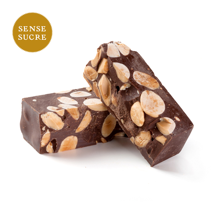 Torró de xocolata amb ametlles sense sucre
